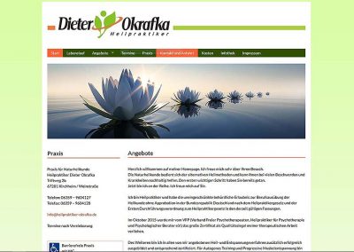 Heilpraktiker Okrafka Webseite erstellt von MIchael Hantz Webdesign e.K.